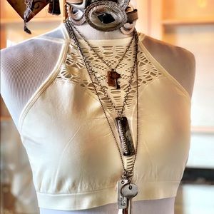 LAST ONE - Cream High Neck Bralette - 2X/3X